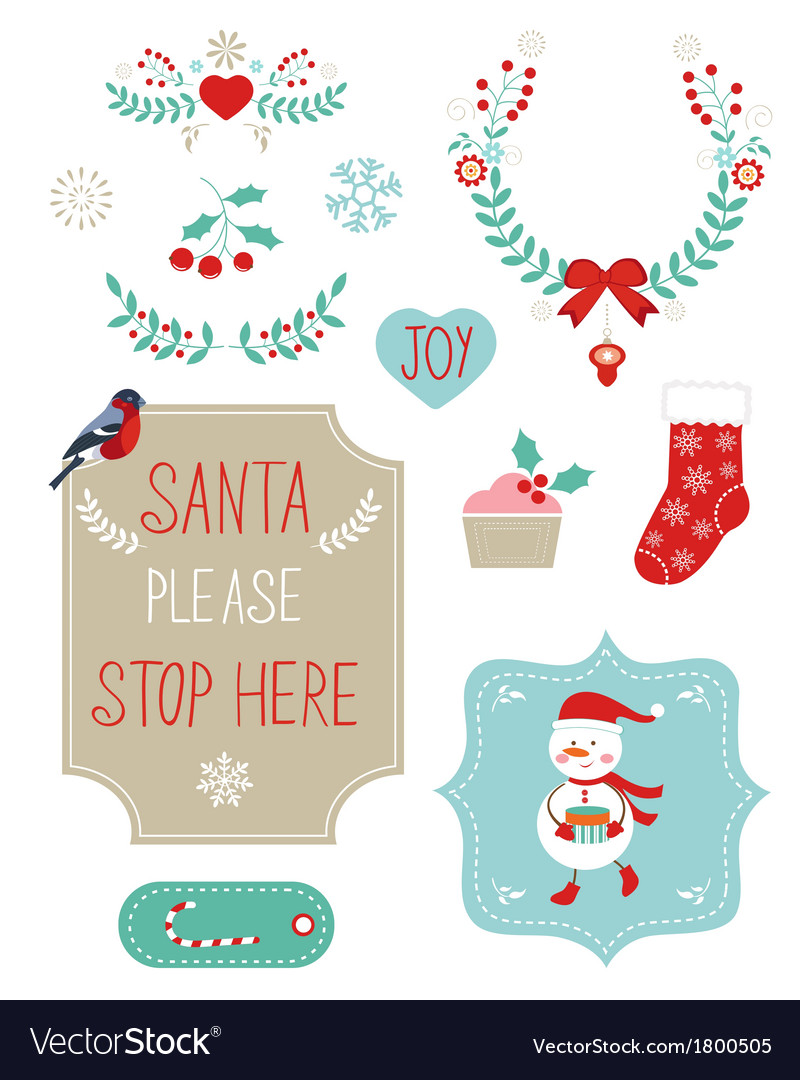 Cute Christmas Clipart Royalty Free Vector Image