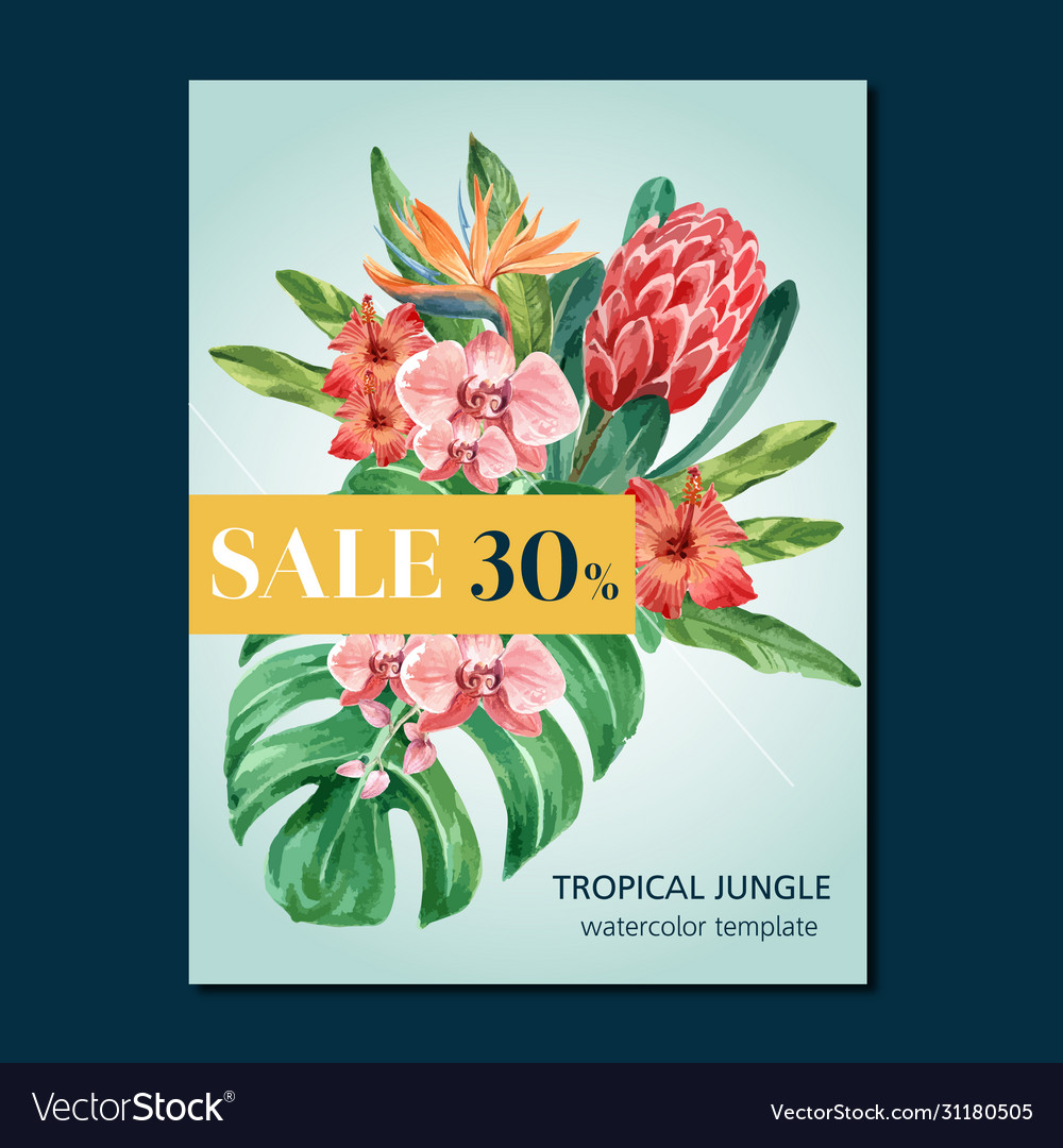 Tropical poster design summer with plants
foliage