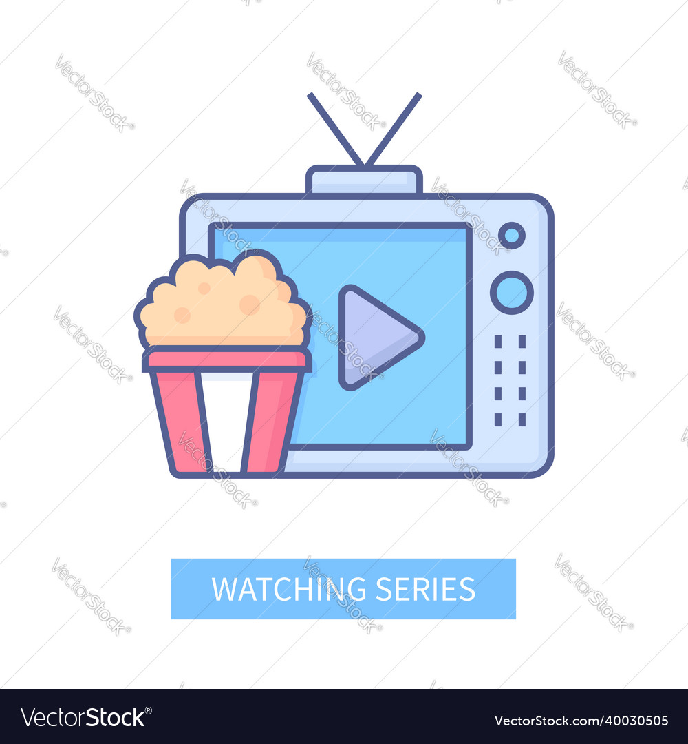 Watching series modern line design style icon Vector Image
