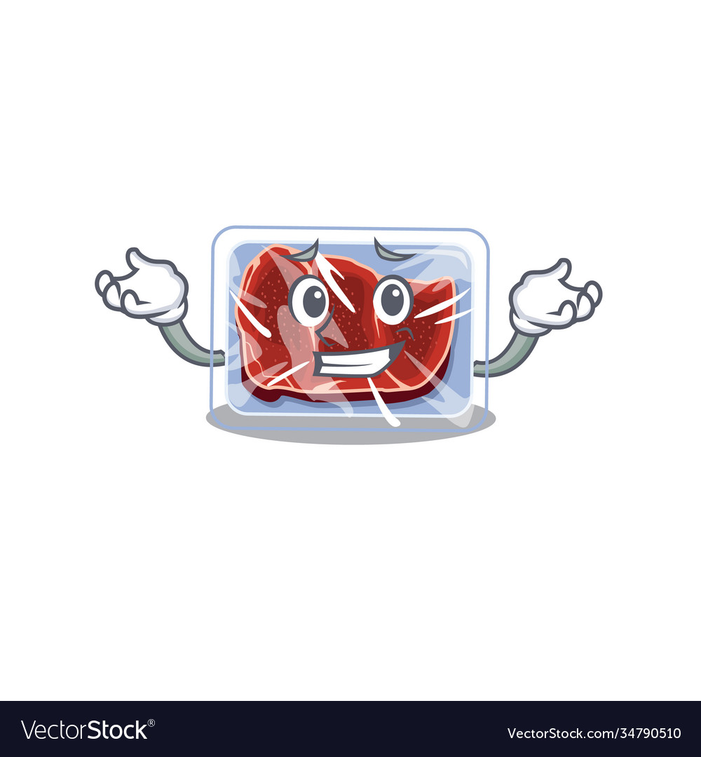 A picture grinning frozen beef cartoon design Vector Image A picture grinning frozen beef cartoon design Vector Image