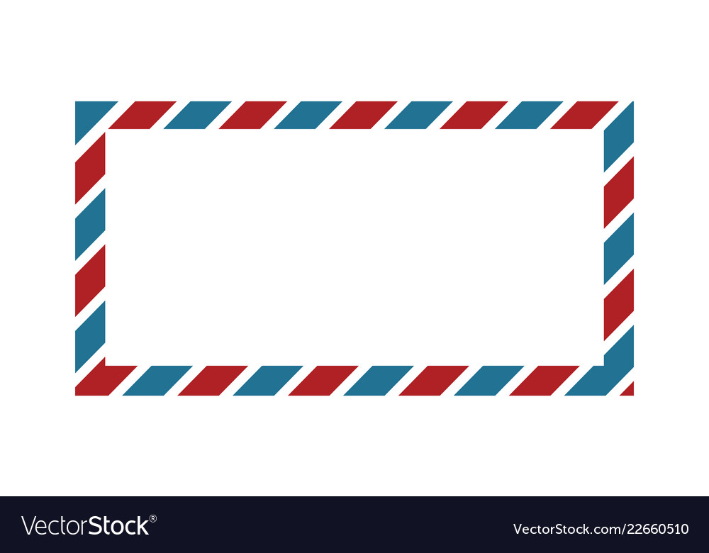 Classic Envelope Border With Red And Blue Colors Vector Image