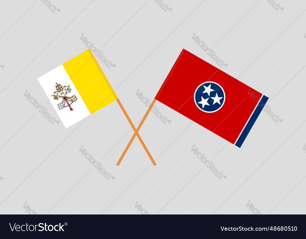 Crossed flags of vatican and the state Royalty Free Vector