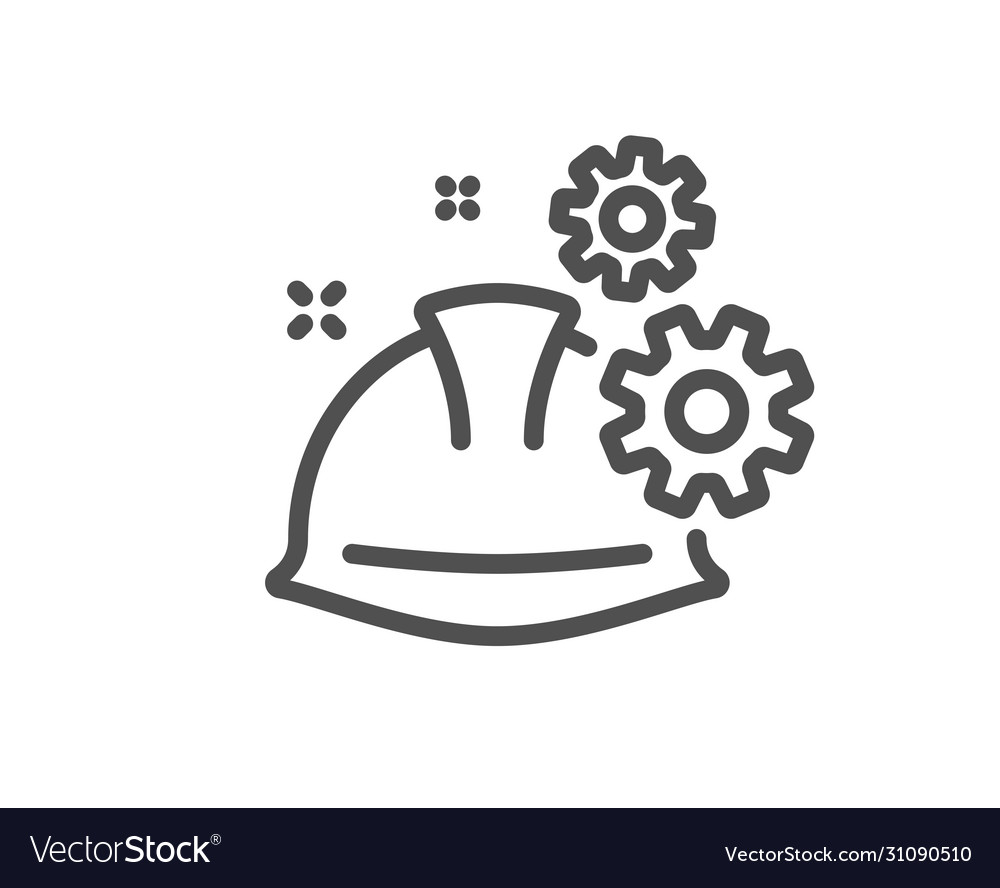 Engineering working process line icon engineer Vector Image