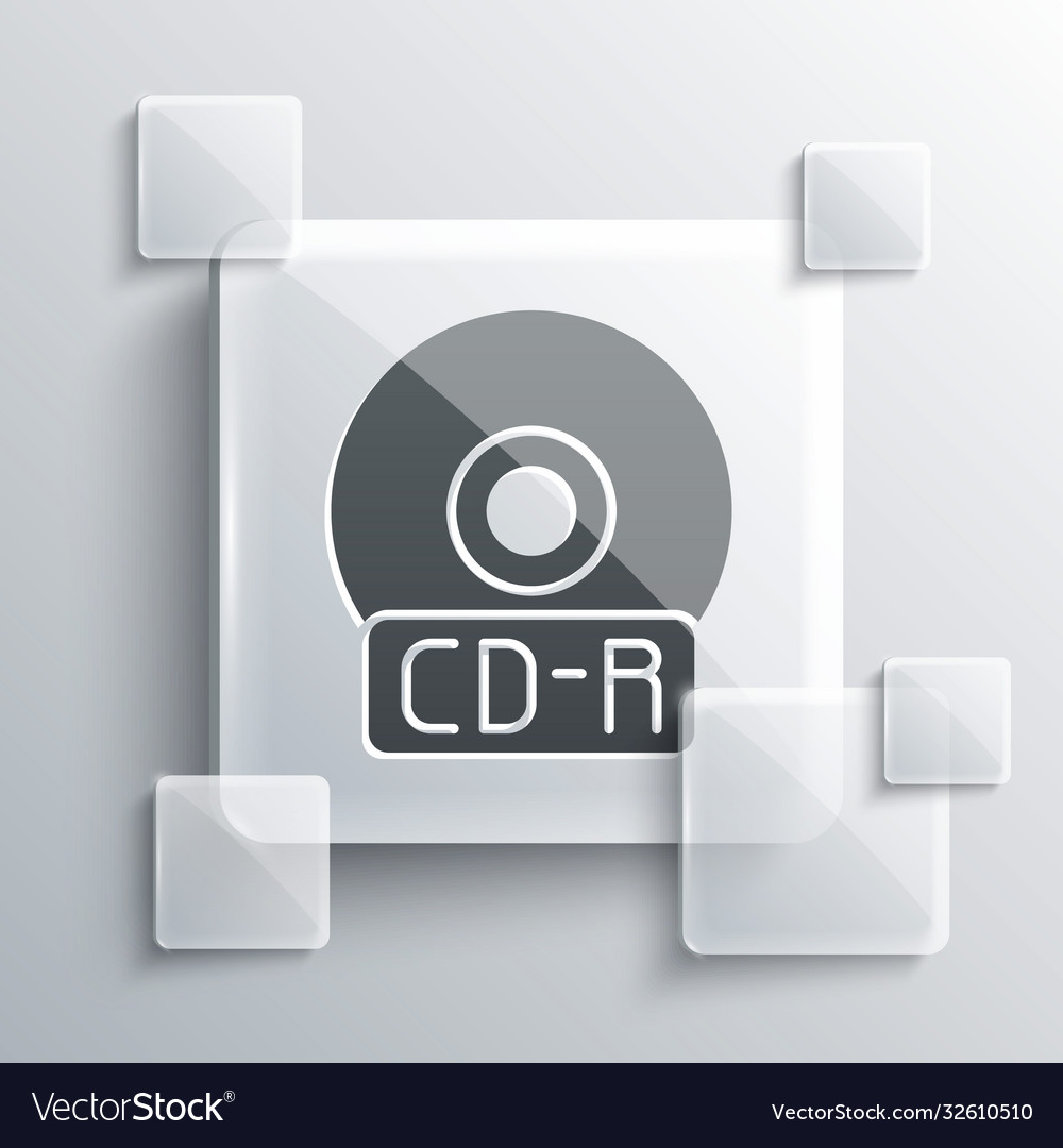 Grey cd or dvd disk icon isolated on Royalty Free Vector