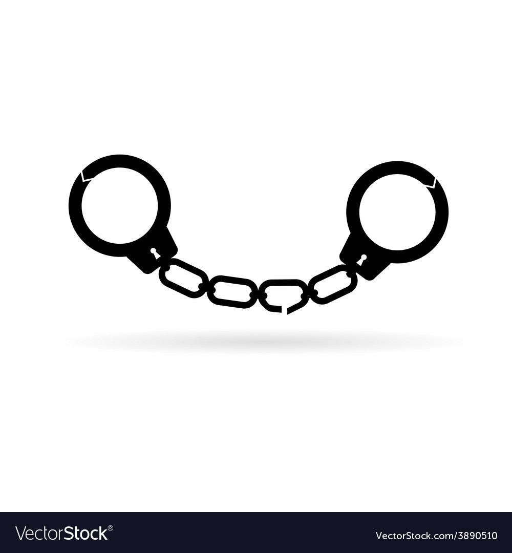 Handcuffs black Royalty Free Vector Image - VectorStock