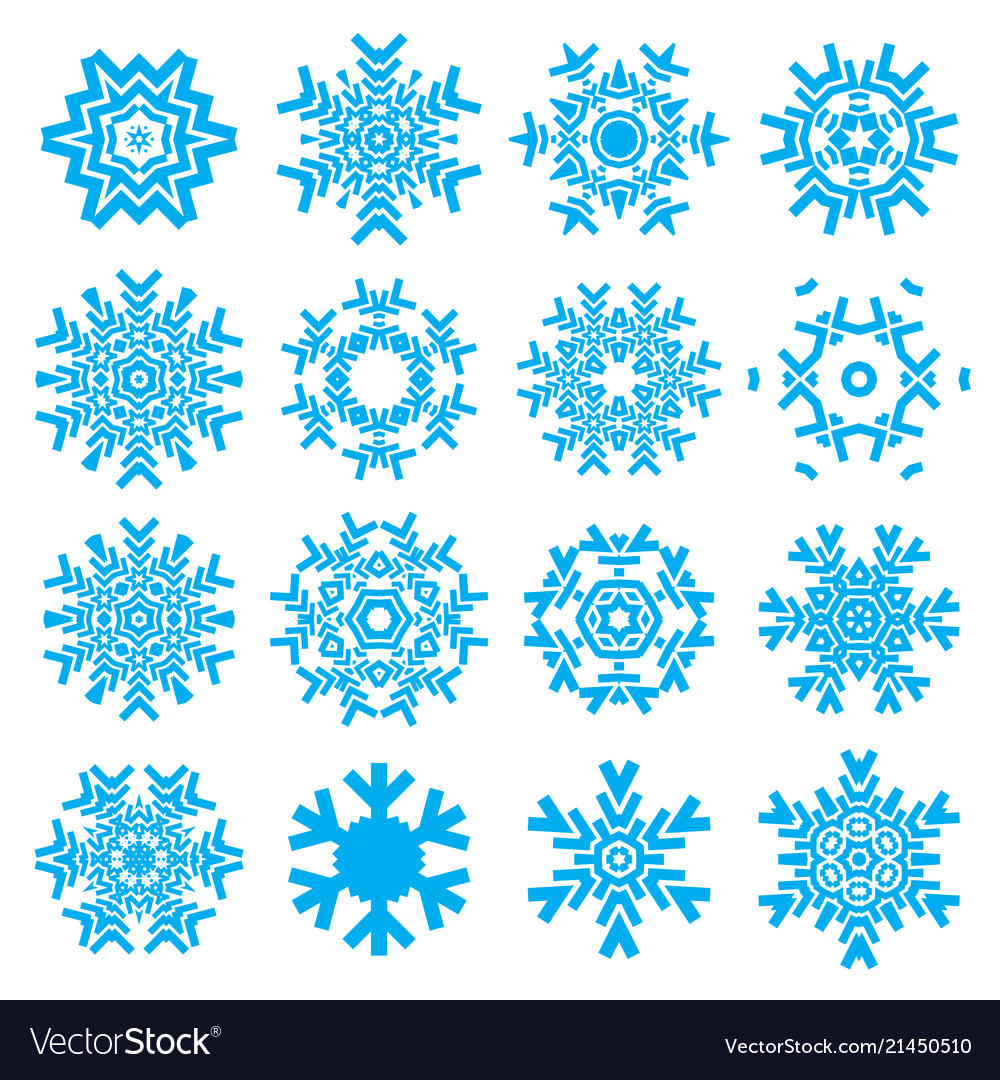 Snowflake blue icon isolated on white background Vector Image