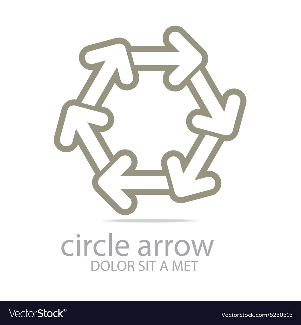 Hexagon arrow brown design symbol icon Royalty Free Vector