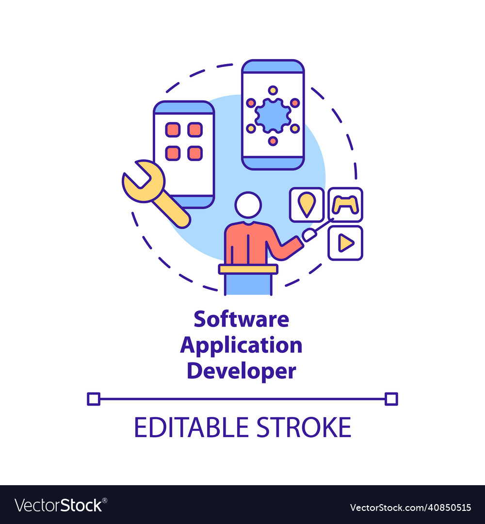 Software application developer concept icon Vector Image
