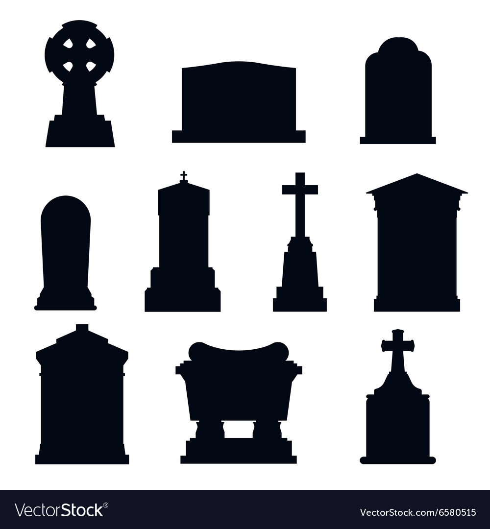 Tombs stone grave construction black Royalty Free Vector