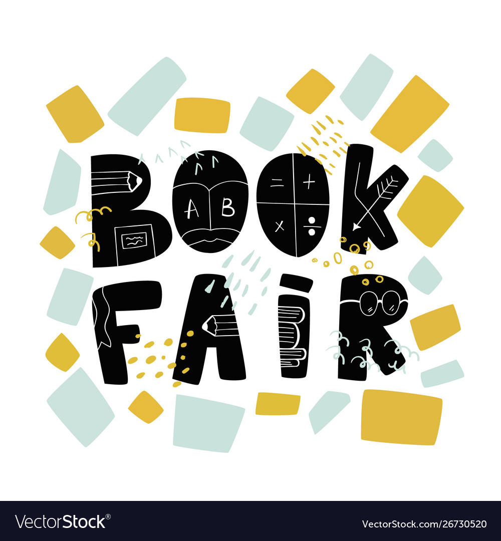 Banner Present Notification Interesting Book Fair Vector Image