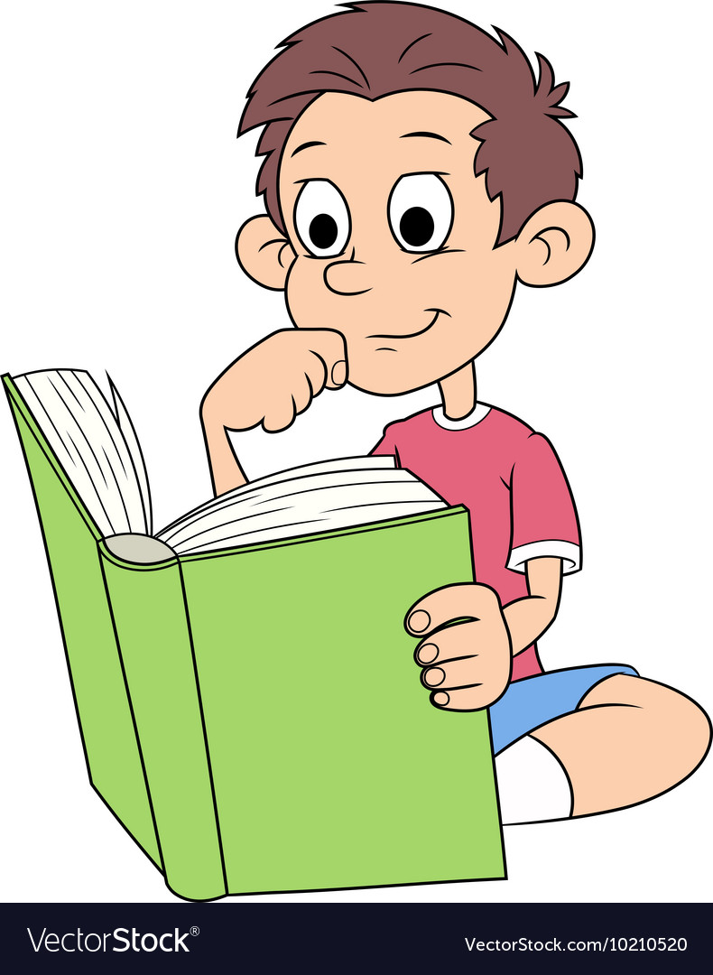 Boy is reading a book 2 Royalty Free Vector Image