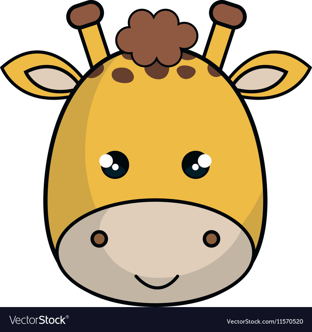 Cute giraffe animal kawaii style Royalty Free Vector Image