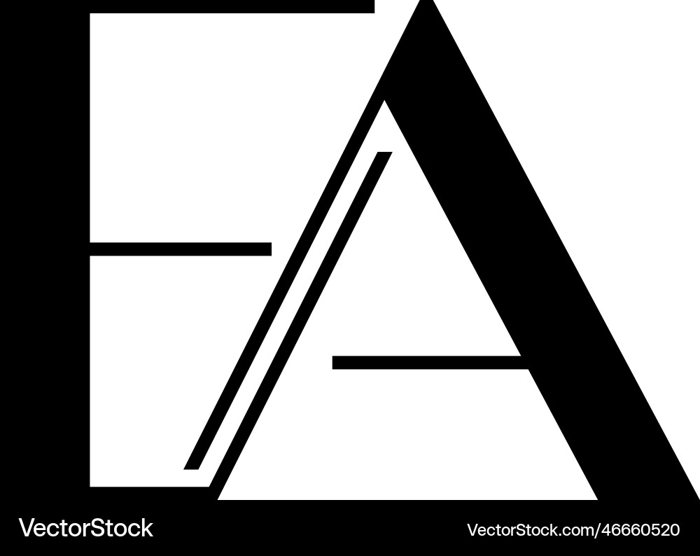 Ea initials logo design initial letter logo Vector Image
