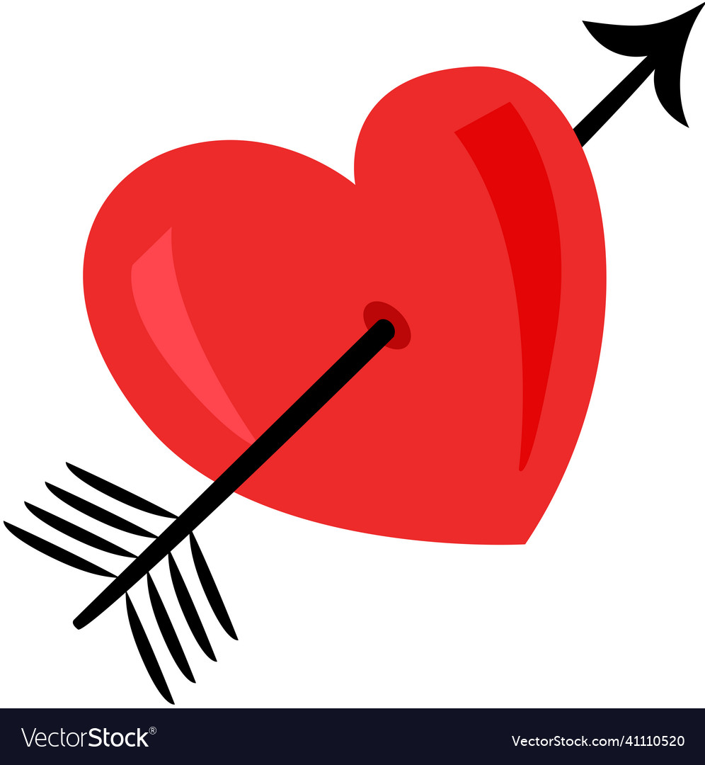 Heart symbol with love arrow of cupid icon Vector Image