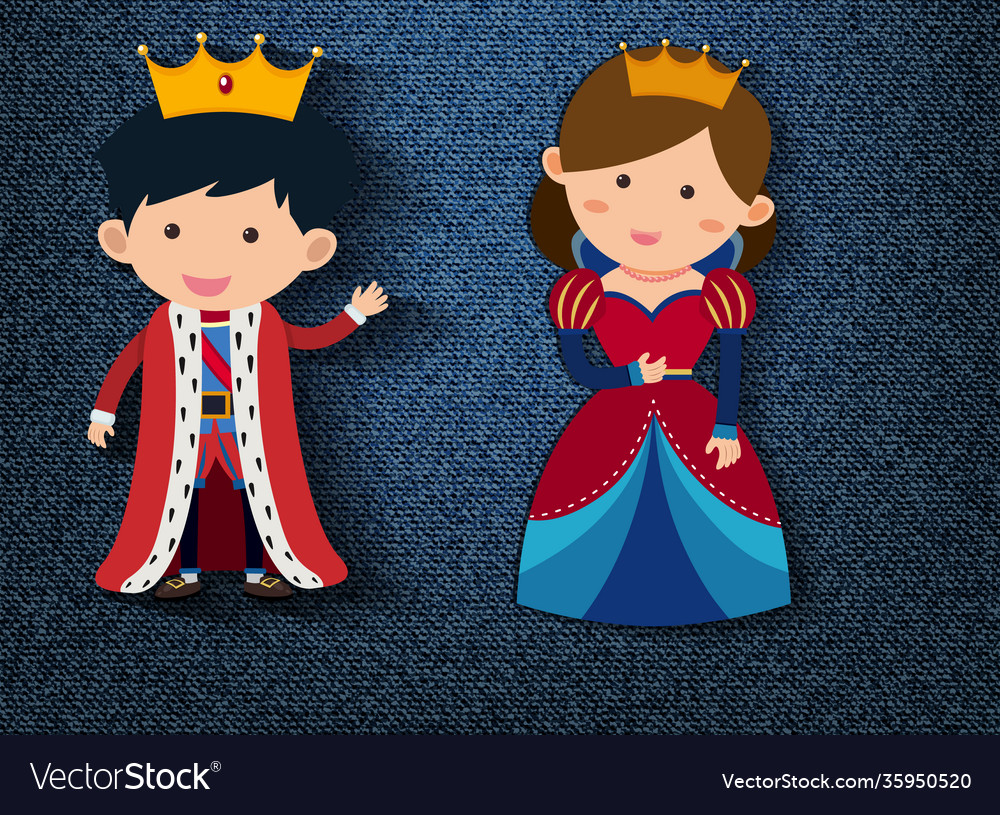 Premium Vector  Cute king and queen characters