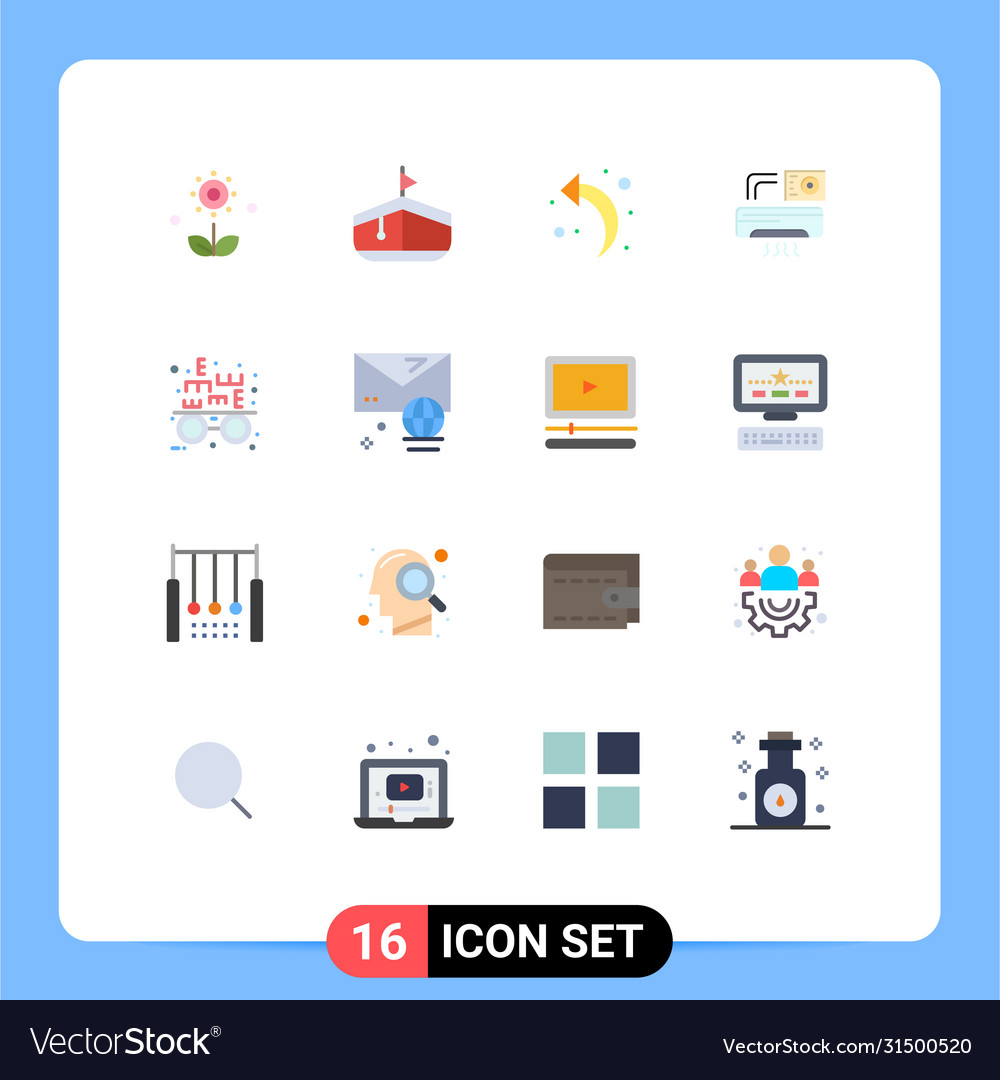 Set 16 modern ui icons symbols signs for Vector Image