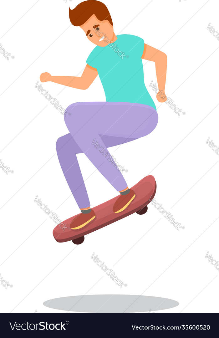 Skateboarding extreme trick icon cartoon style Vector Image