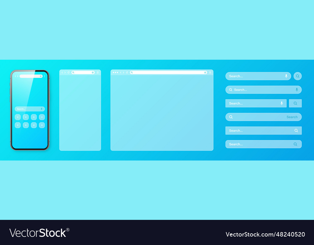 Smartphone transparent internet browser window Vector Image