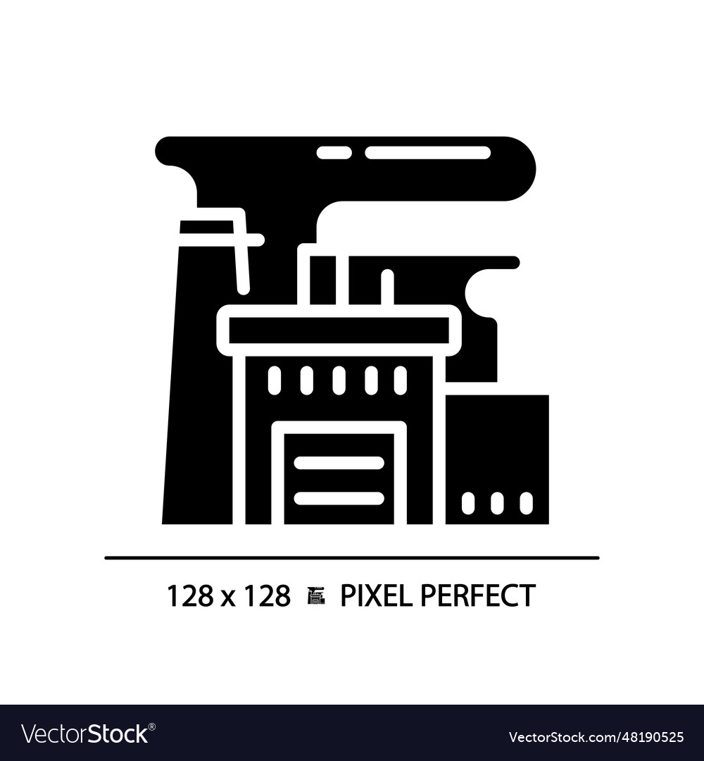 2d glyph style black factory icon Royalty Free Vector Image