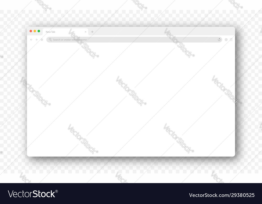 Empty Browser Window On Transparent Background Vector Image