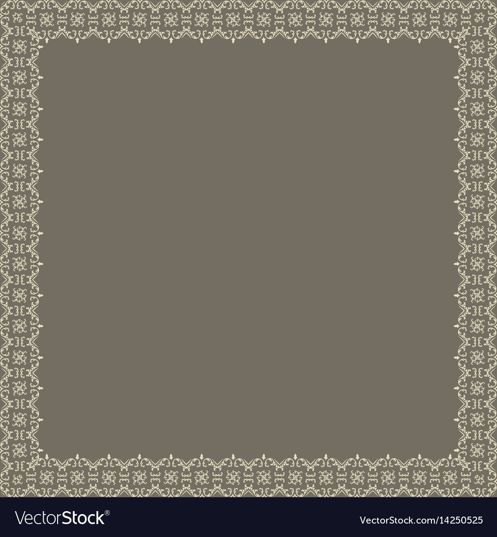 Fine Floral Square Frame Decorative Royalty Free Vector