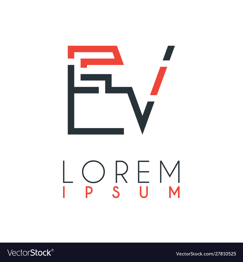 Logo Between Letter E And V Or Ev Royalty Free Vector Image