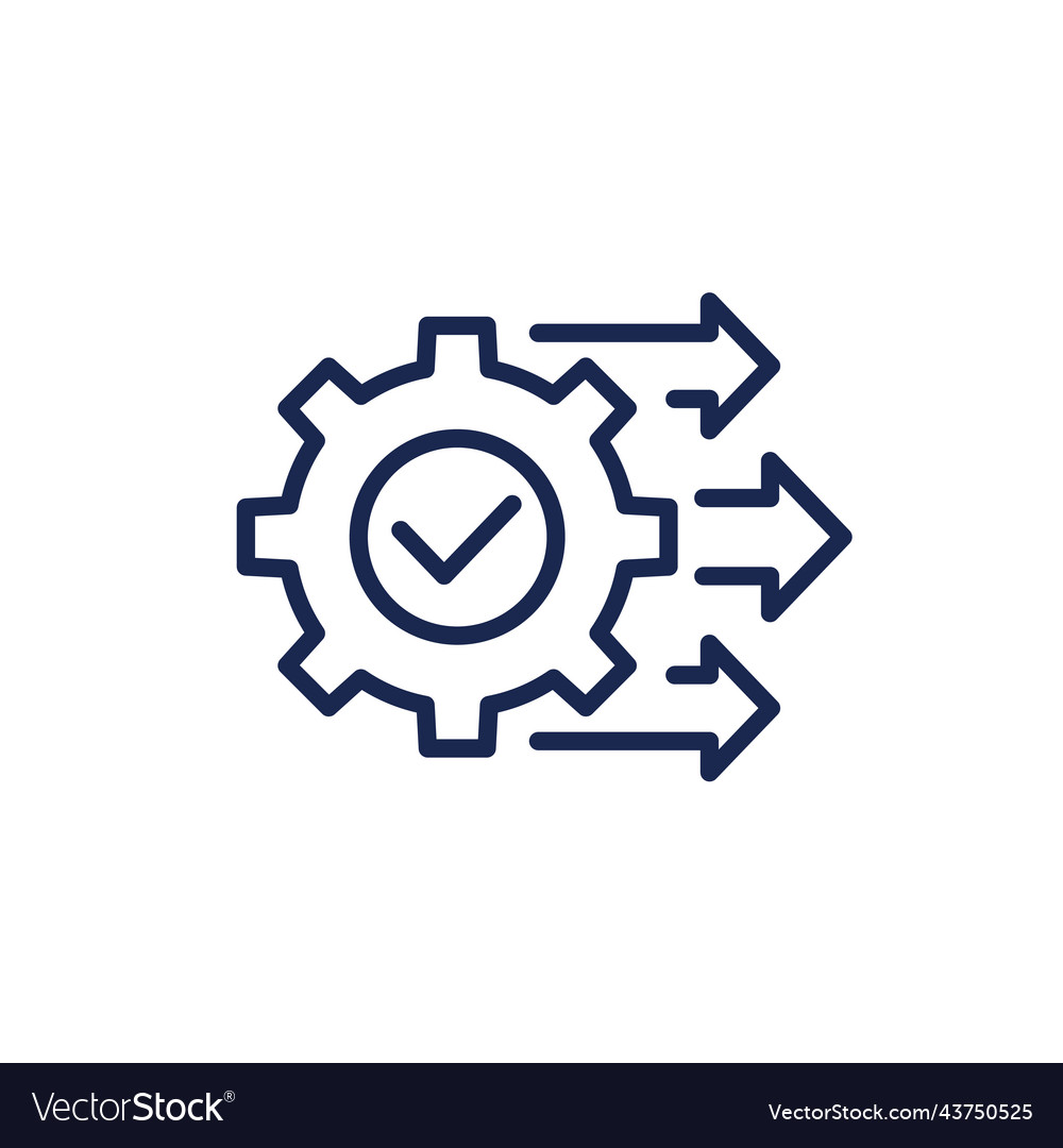 Process operation line icon with gear Royalty Free Vector