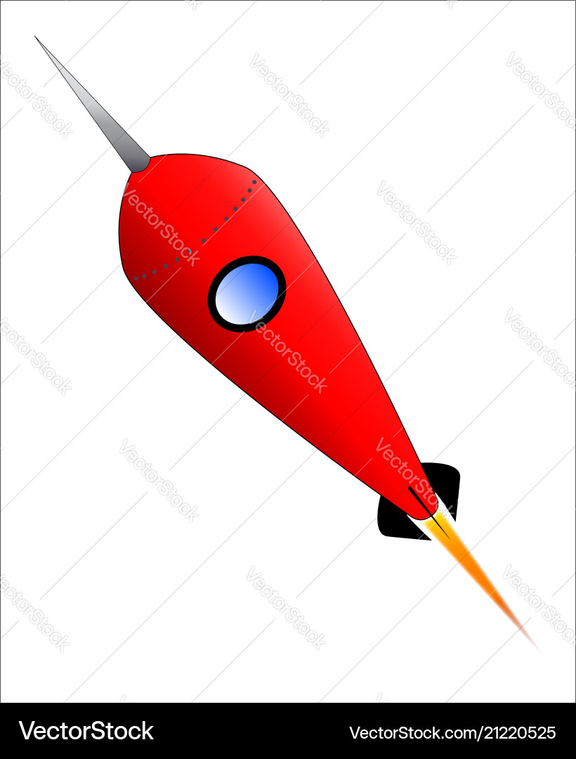 Red space rocket Royalty Free Vector Image - VectorStock
