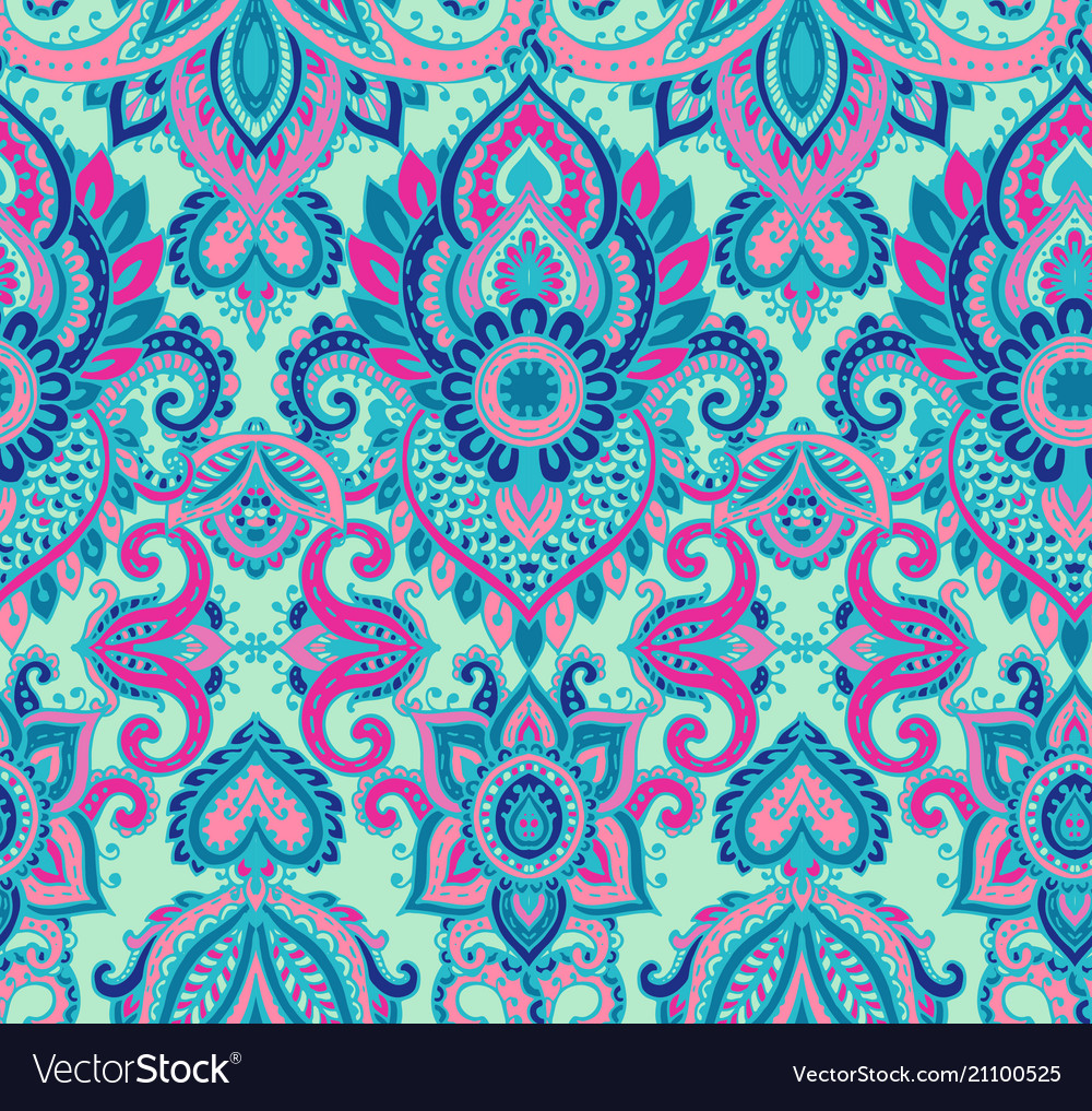 Seamless pattern with henna mehndi floral Vector Image