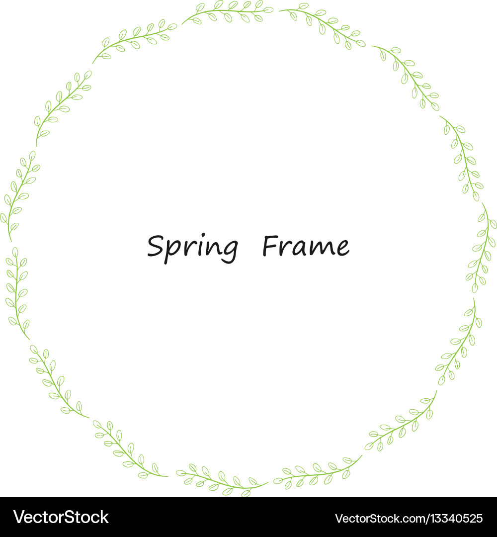 Spring frame made up of leaves Royalty Free Vector Image