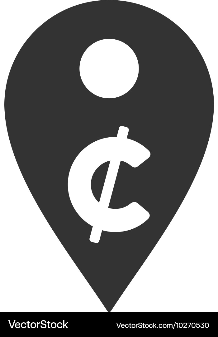 Cent map marker flat icon Royalty Free Vector Image