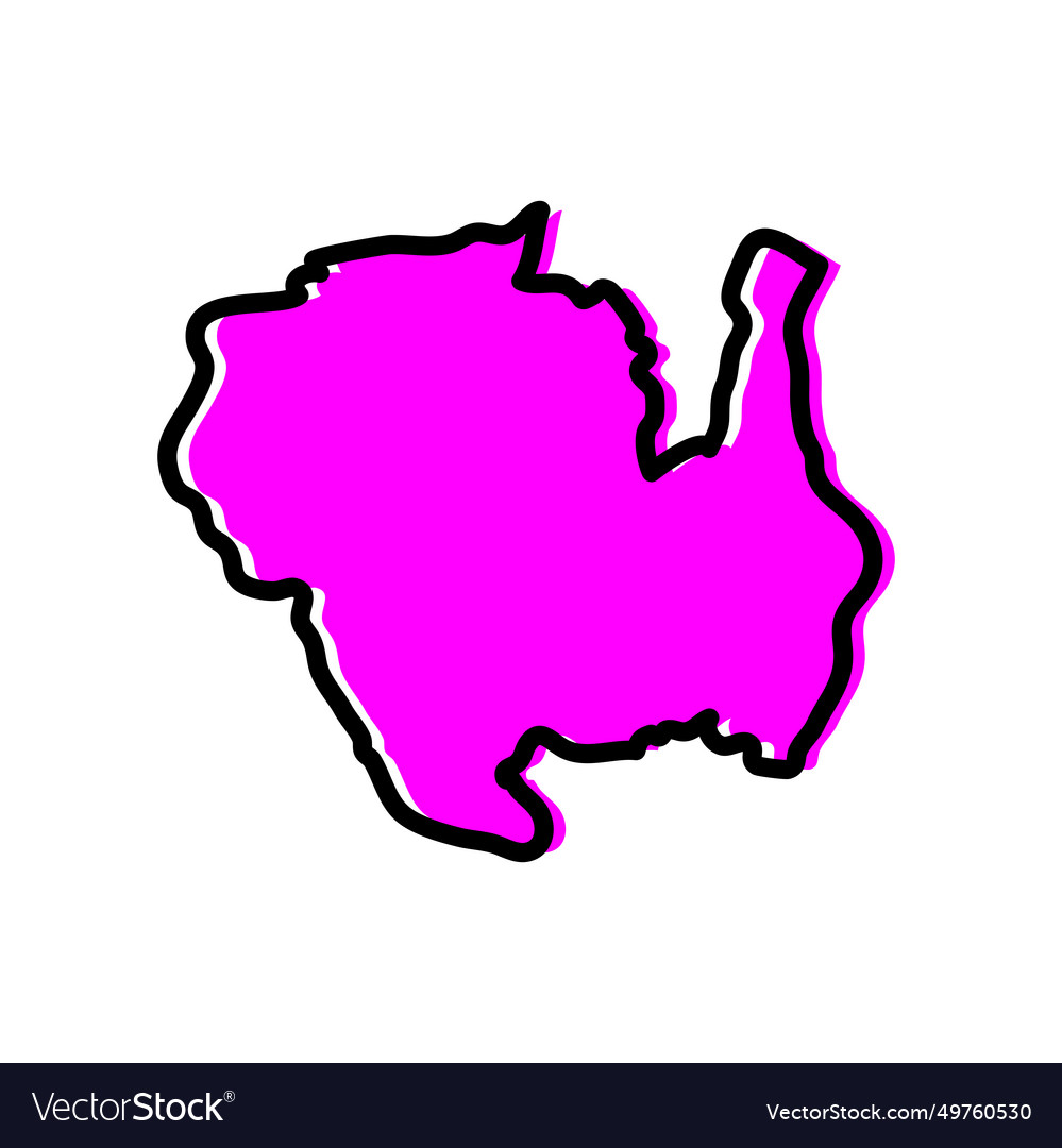 Sipaliwini District Of Suriname Map Royalty Free Vector