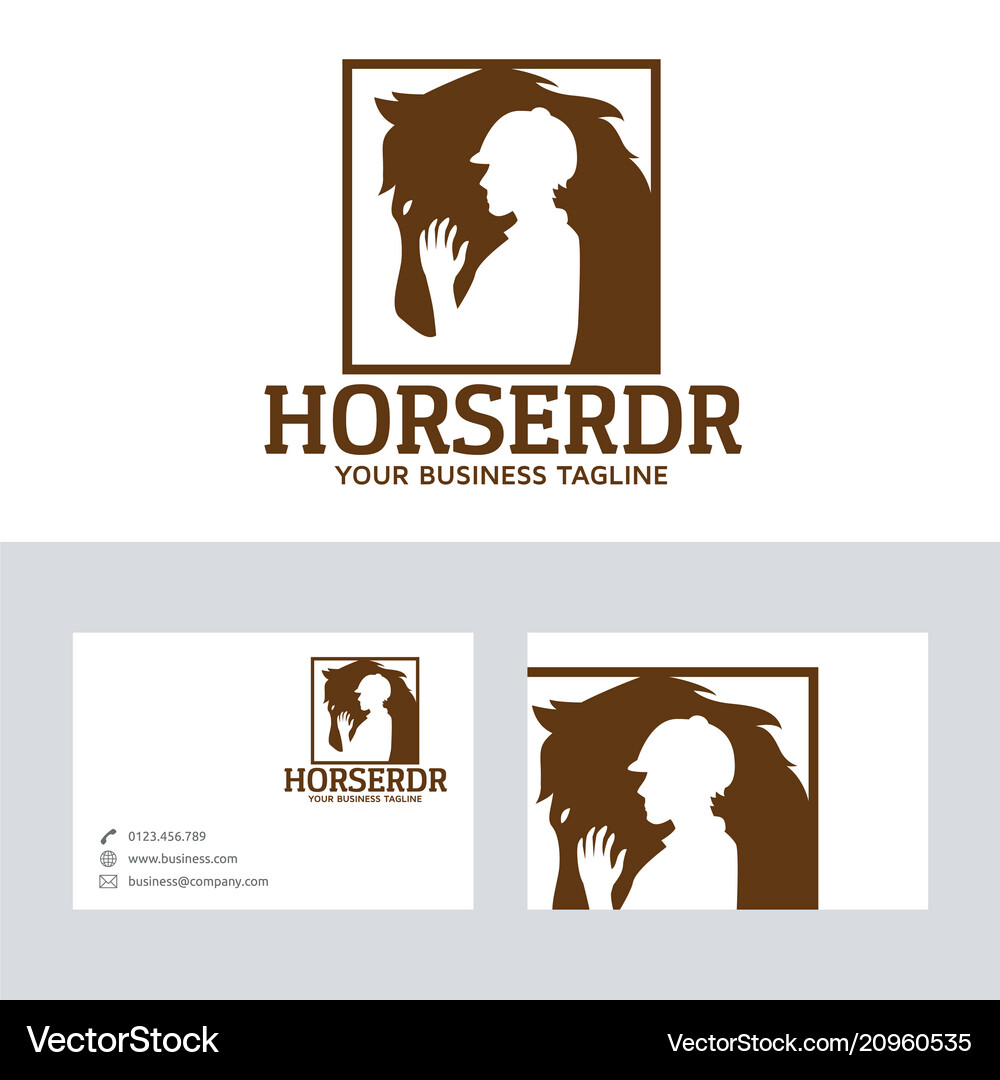 Horse rider logo design Royalty Free Vector Image