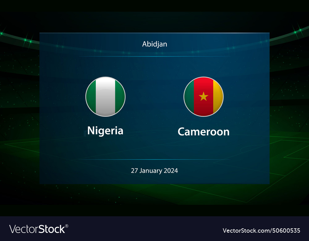 Nigeria vs cameroon knockout stage africa 2023 Vector Image