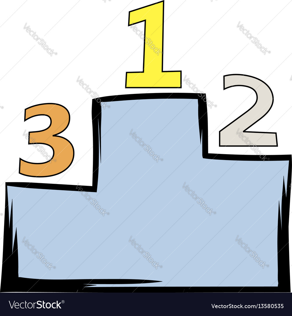 Podium with first second and third places