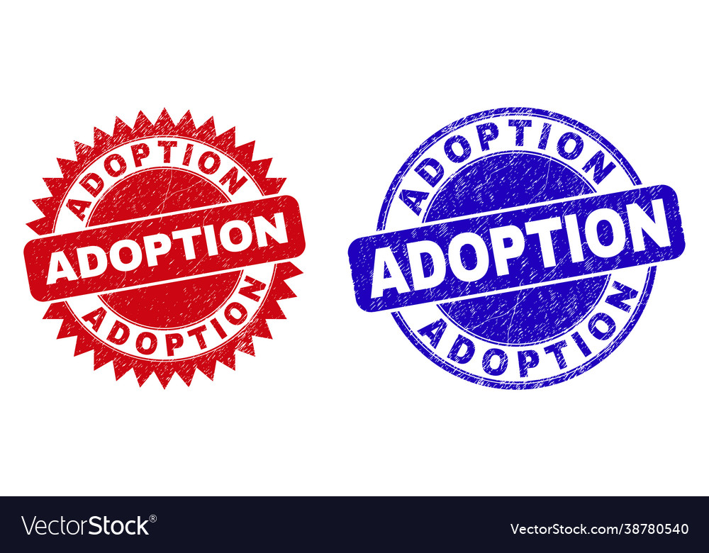 Adoption rounded and rosette watermarks with Vector Image