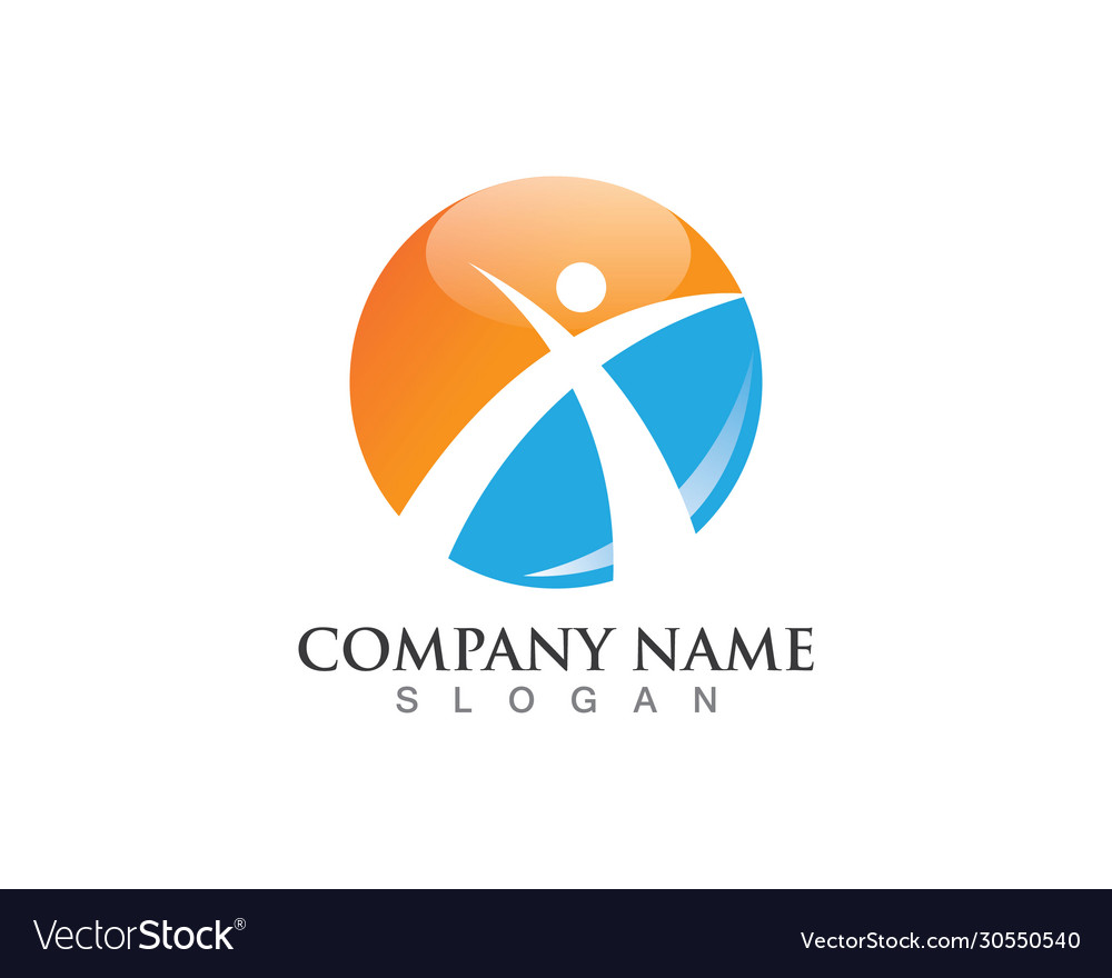 Health success people care logo and symbols Vector Image