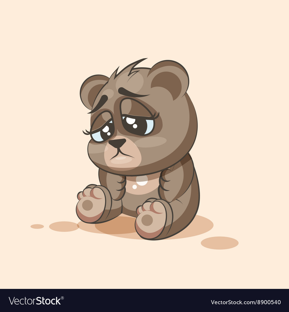 Isolated Emoji Character Cartoon Bear Sad And Vector Image