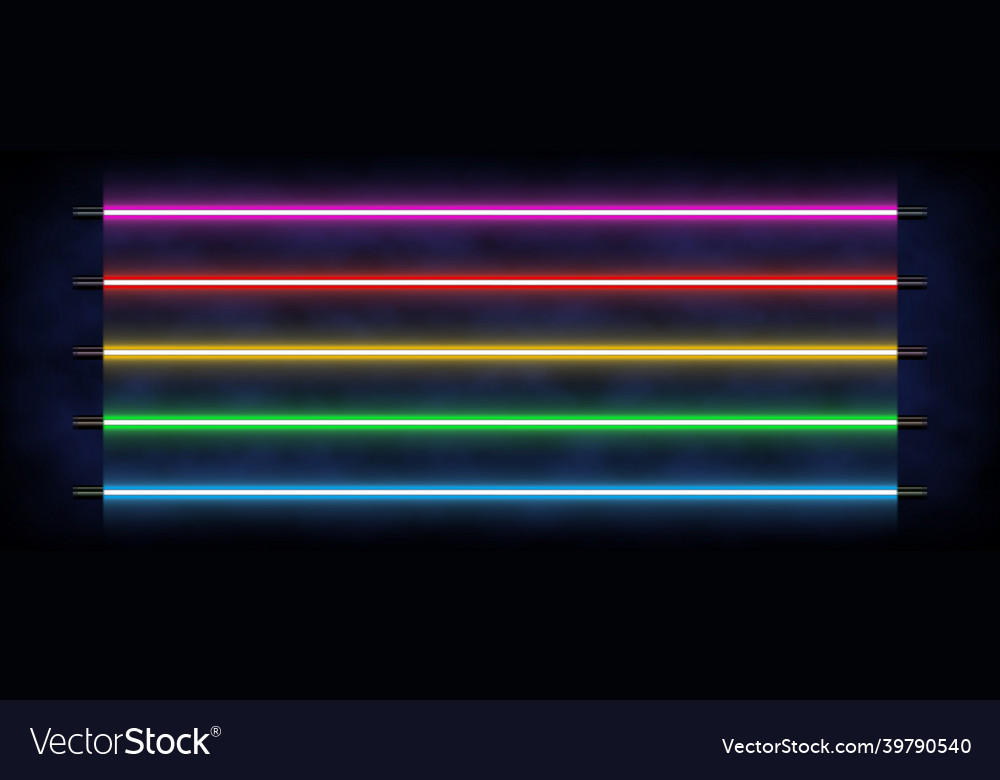 Neon tubes sticks glowing light bulbs led Vector Image