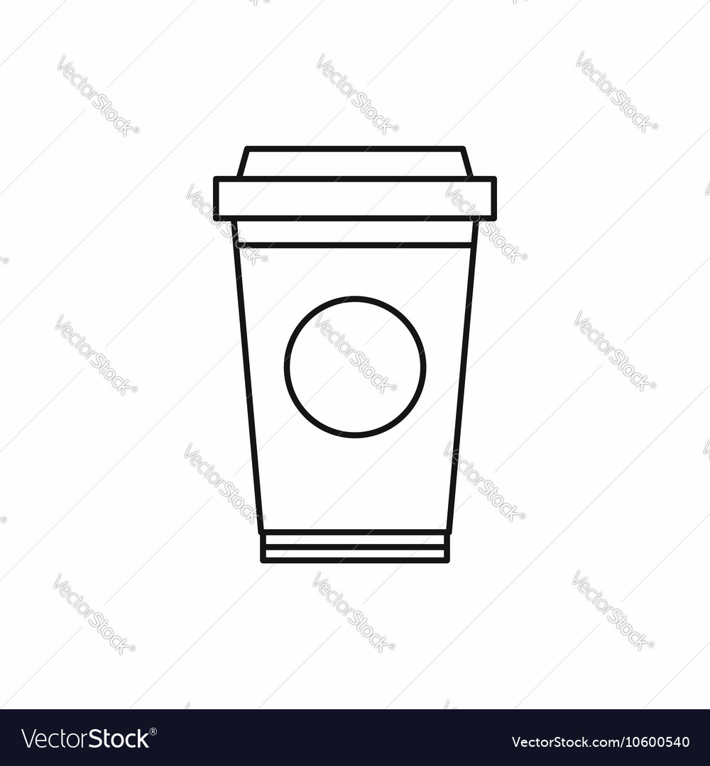 Paper cup of coffee icon outline style Royalty Free Vector