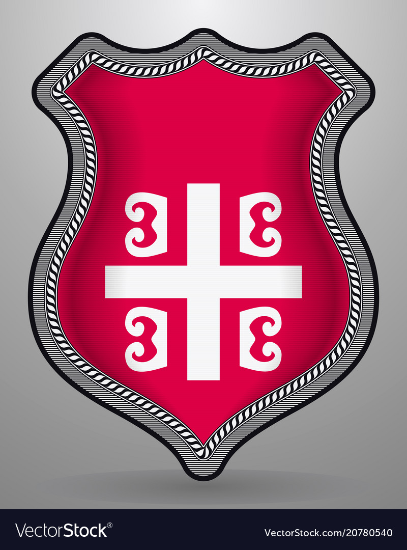 Serbian cross national symbol serbia badge Vector Image