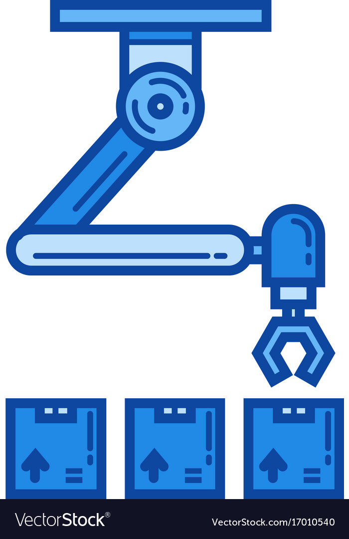 Warehouse Robot Line Icon Royalty Free Vector Image