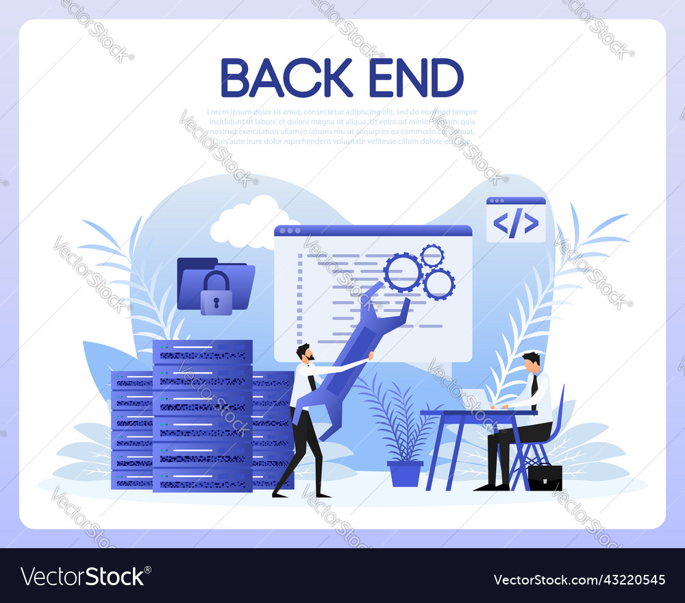 Back end people for concept design business Vector Image