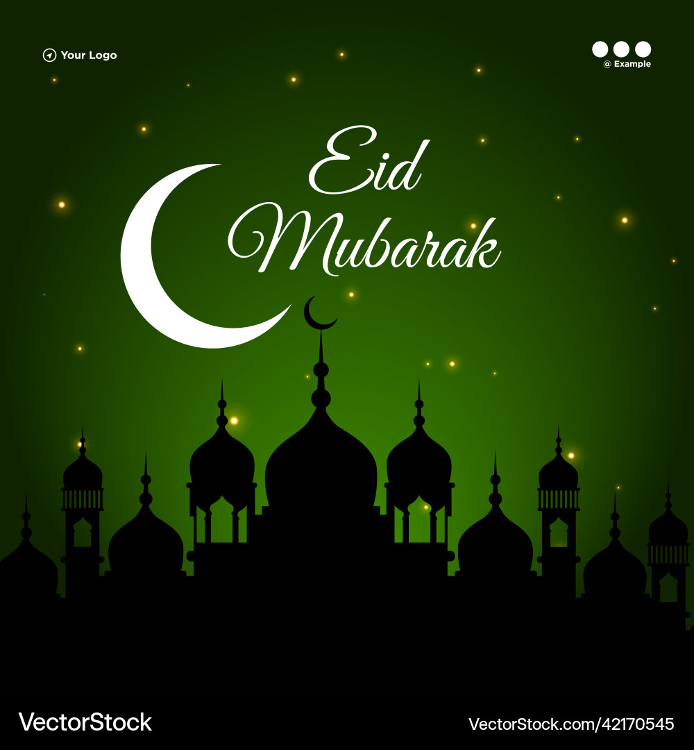Banner design of eid mubarak Royalty Free Vector Image