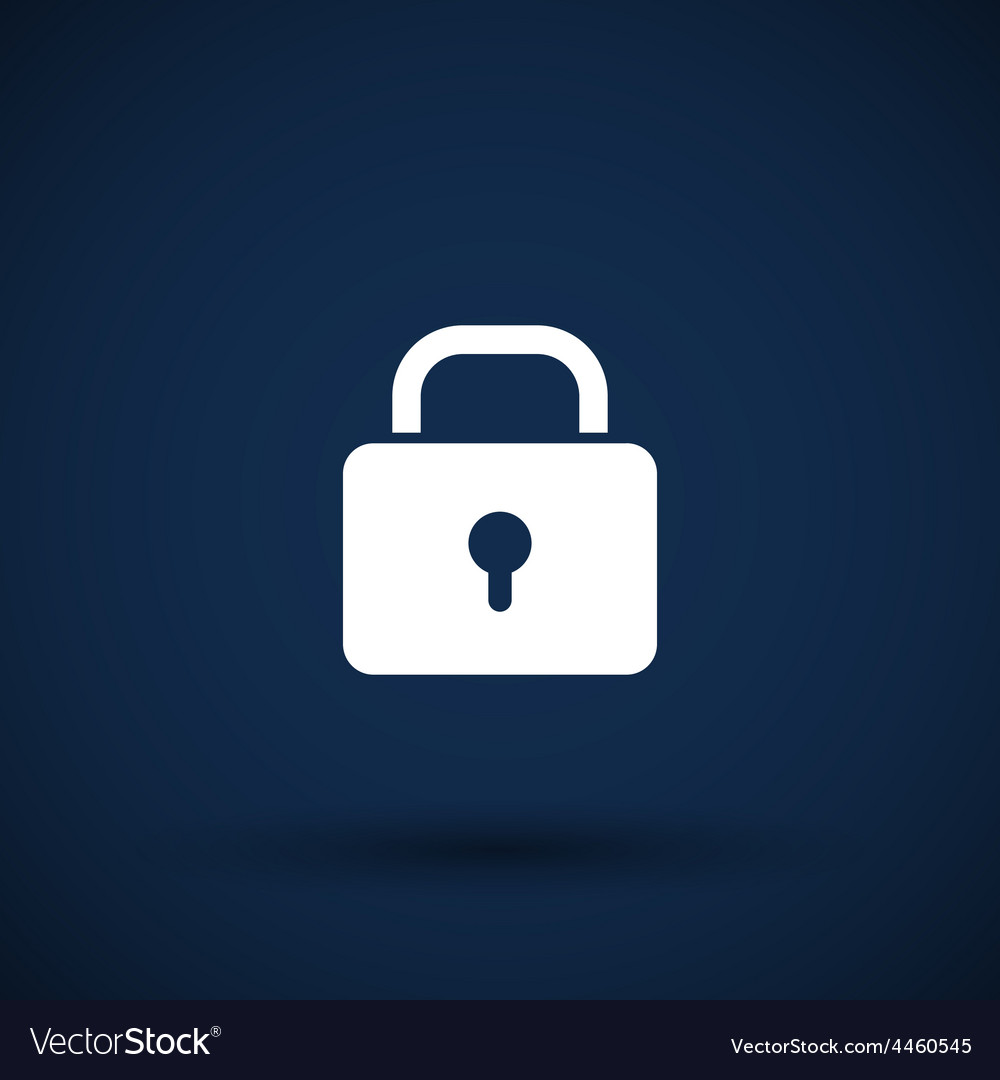 Blue lock icon with protection key password