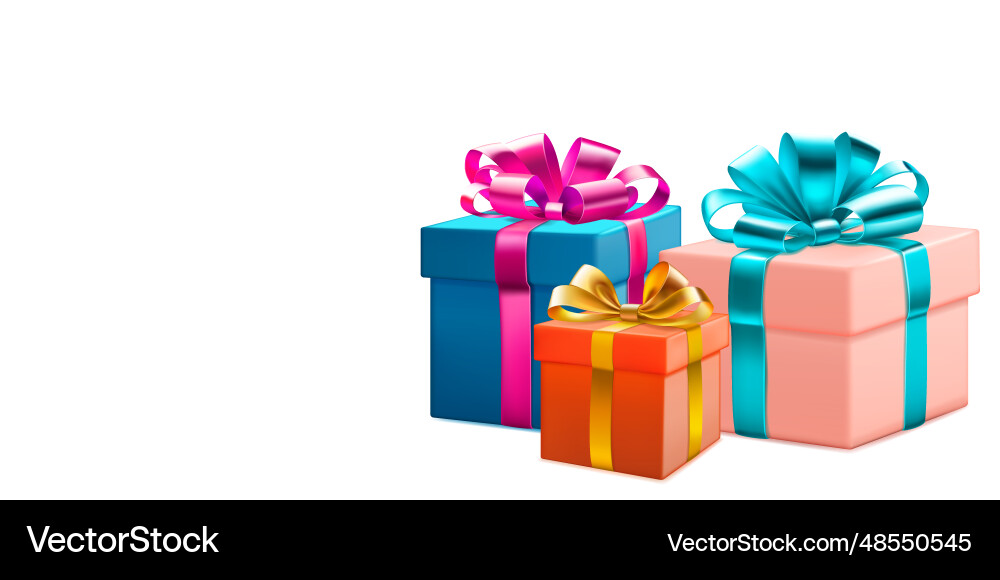 Colored gift boxes Royalty Free Vector Image - VectorStock
