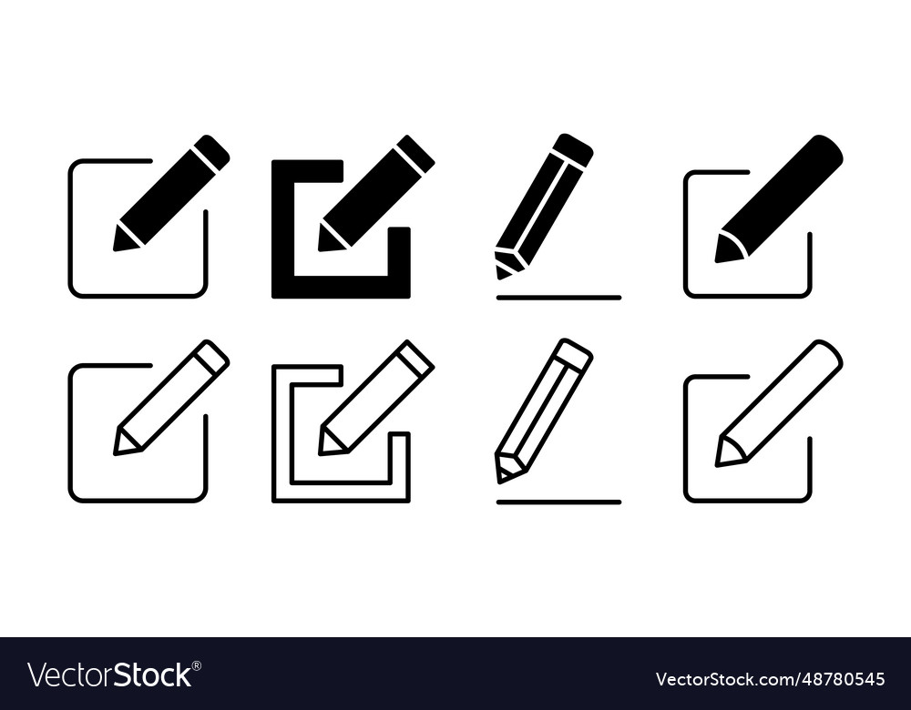 Edit icon document sign and symbol pencil Vector Image