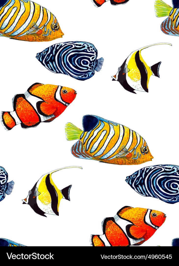 Vector Parrot Fish Pattern Fish pattern Royalty Free Vector Image - VectorStock