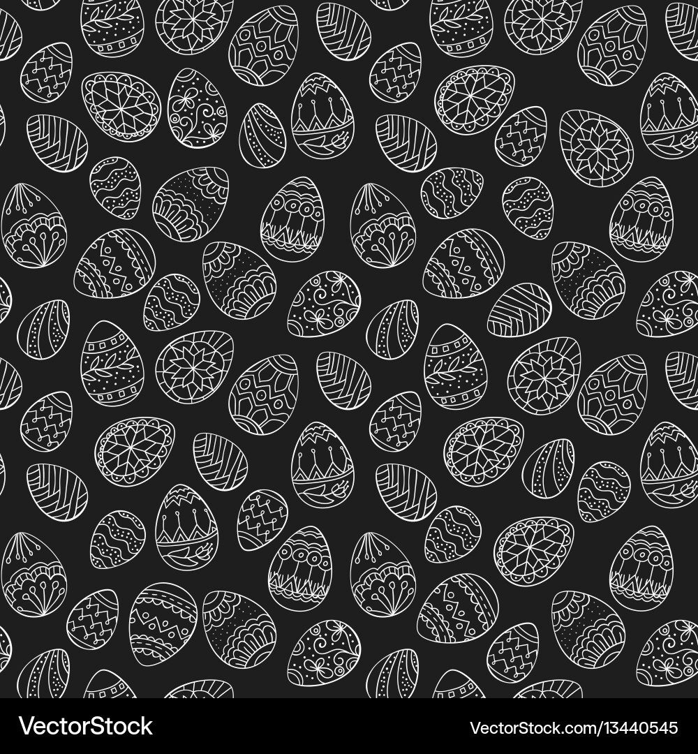 Seamless pattern with doodle easter eggs Vector Image