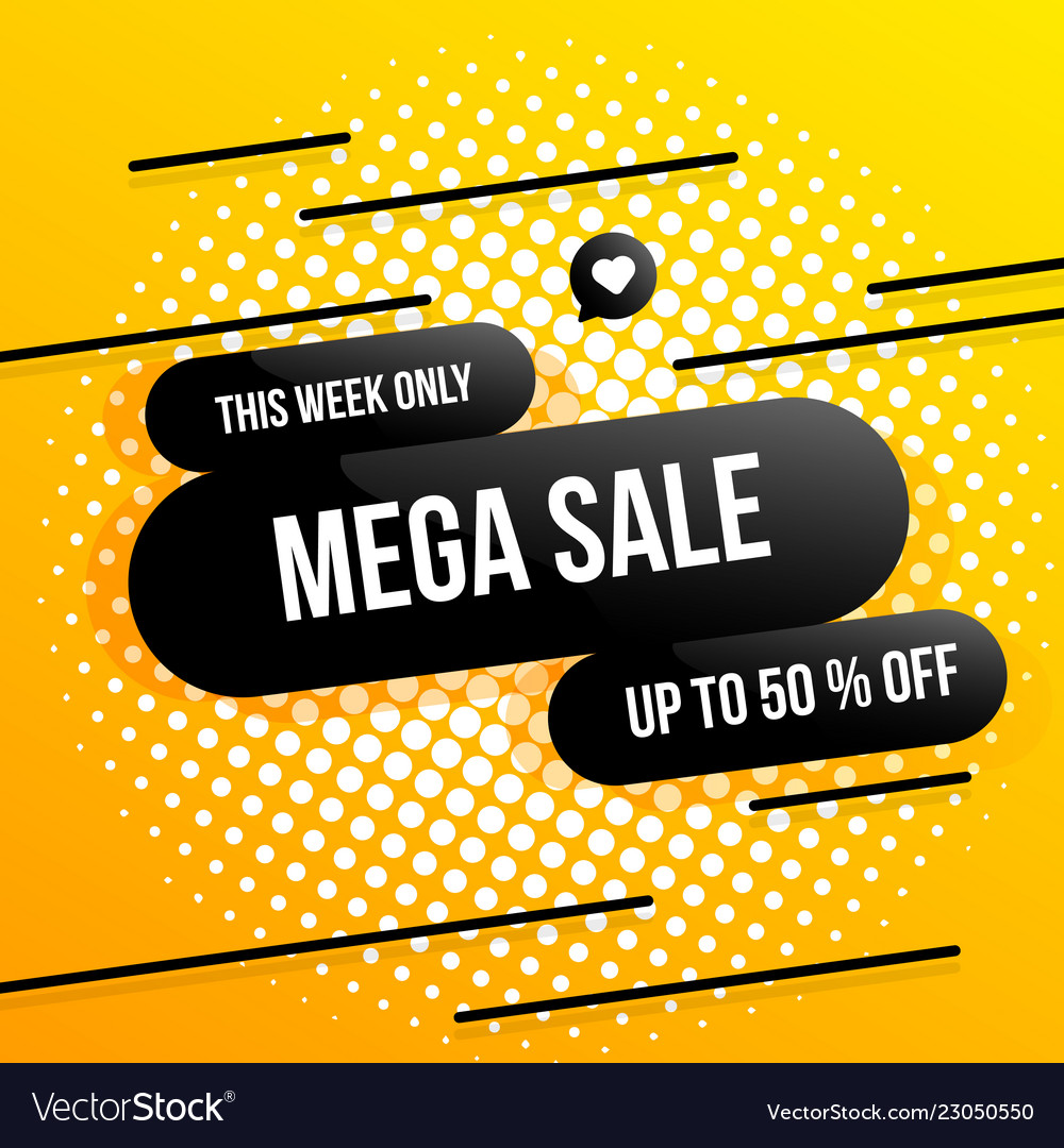 Big Sale Banner One Day Special Offer Mega Sale Vector Image